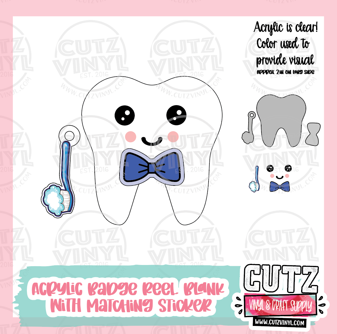 Tooth Kit Boy - Badge Reel Kit With Matching Stickers – Cutz Vinyl