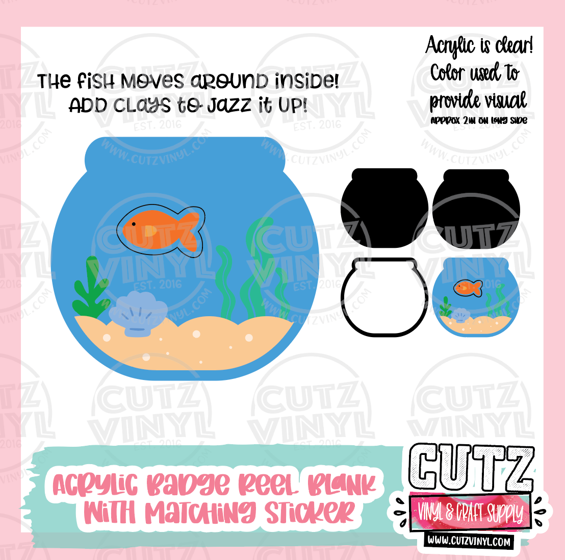Fish in a Bag - 3d Badge Reel Kit With Matching Sticker – Cutz Vinyl and  Craft Supplies