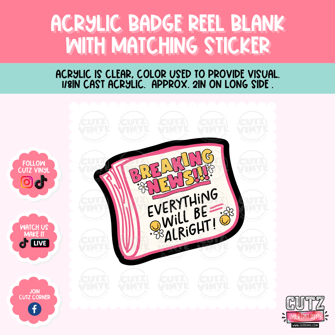 Stay Positive Badge Reel | Badge Holder | Acrylic Badge Reel | Medical Accessories | Cute Badge Reel | Nurse Badge Reel | Teacher Badge Reel