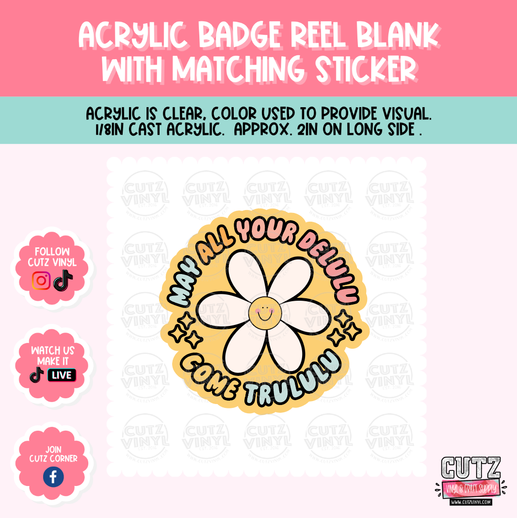 Focused observer acrylic blanks for badge reels & vinyl decal