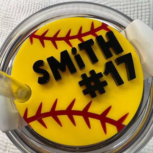 Softball Stanley Topper Custom Name