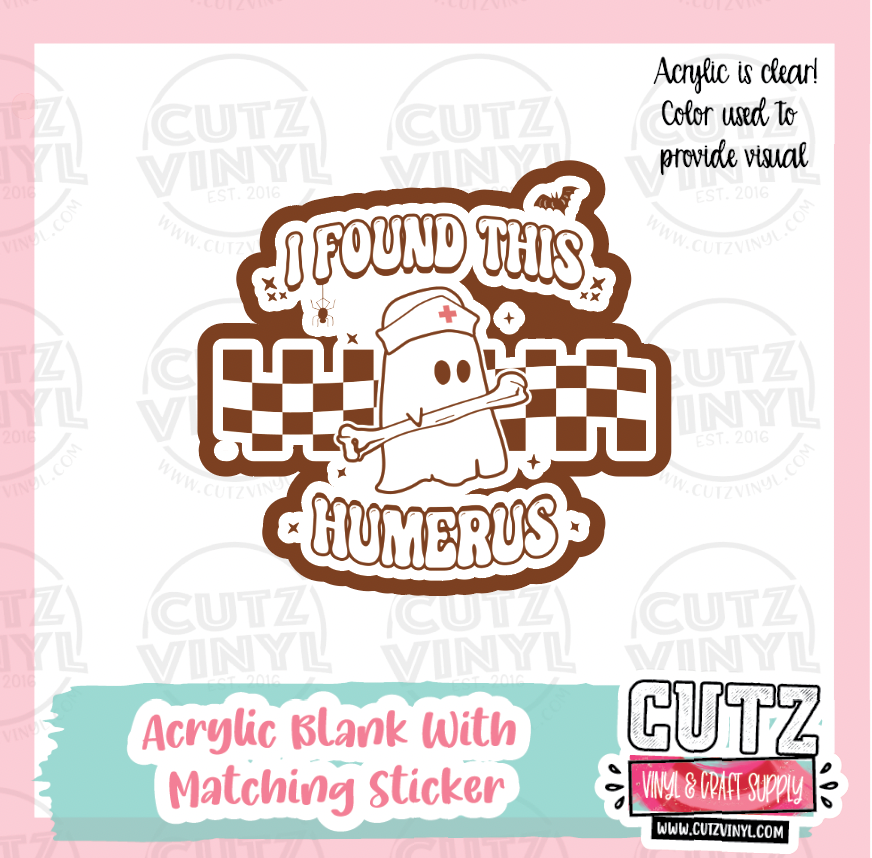 Humerus - Acrylic Badge Reel Blank and Matching Sticker