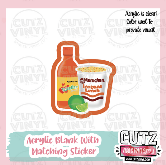 Maruchan - Acrylic Badge Reel Blank and Matching Sticker